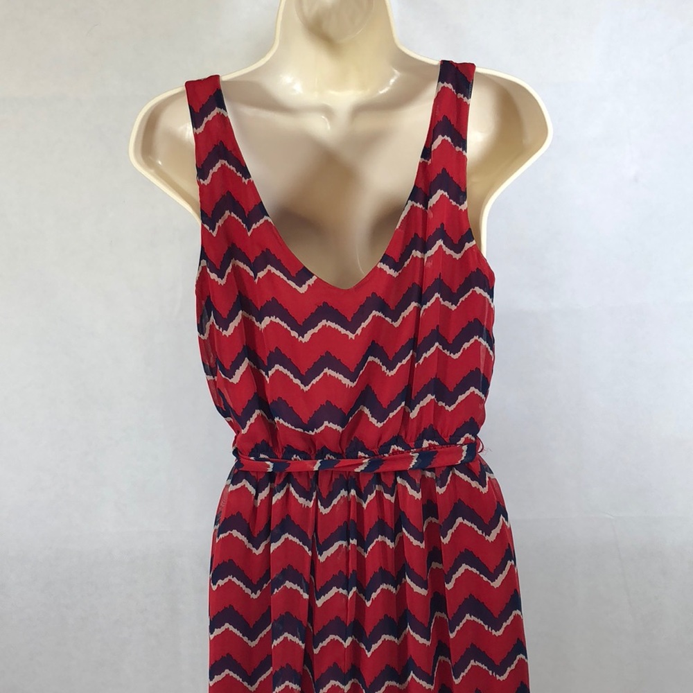 As U Wish red and navy dress. - Picture 4 of 6